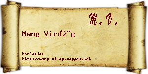 Mang Virág névjegykártya